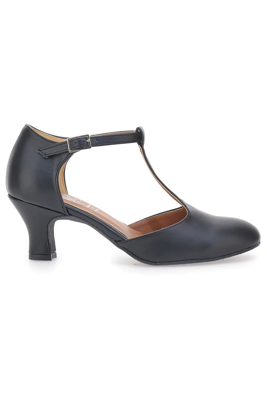 Scarpe da Ballo Nere con Tomaia Liscia e Tacco Basso MON DIEU MUSIQUE 12