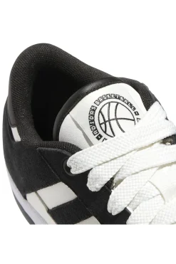 Scarpe da Basket bianche e nere con inserti in pelle Adidas Rapid Court Low