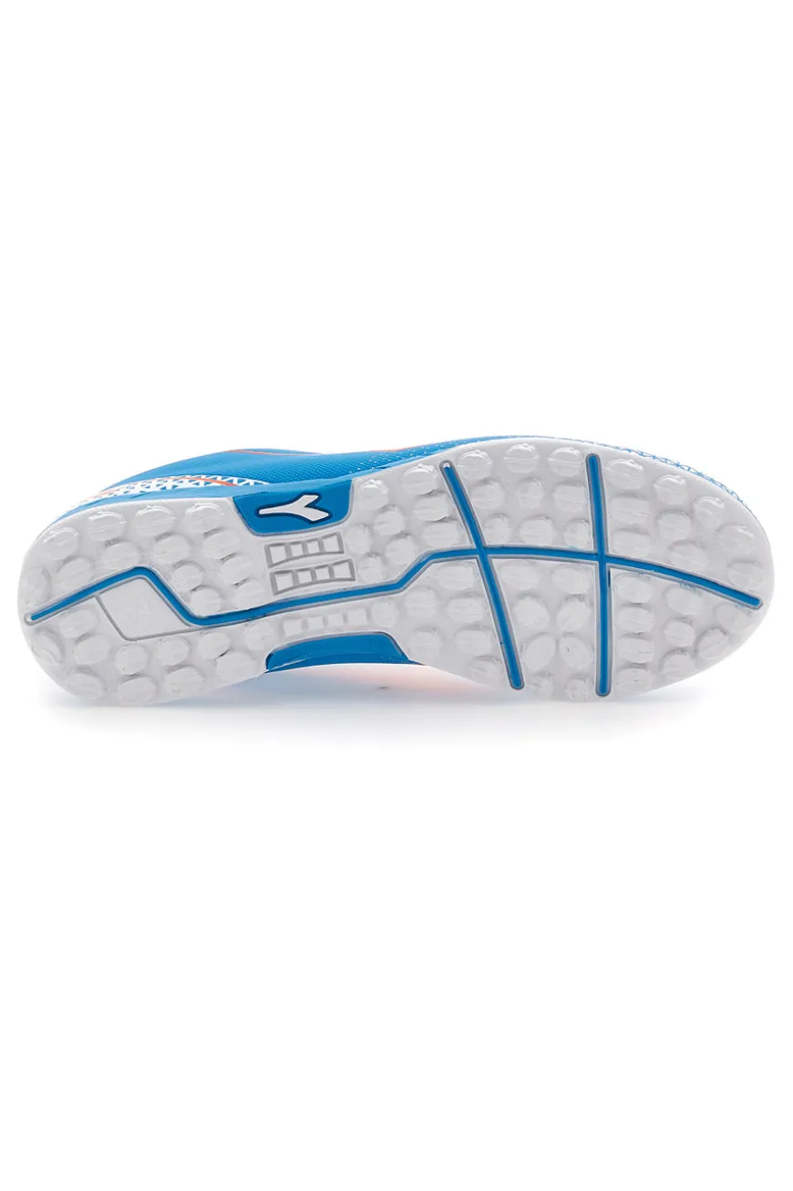 Scarpe da Calcio Azzurre con Logo Arancione Diadora Pichichi 6 Tf Jr