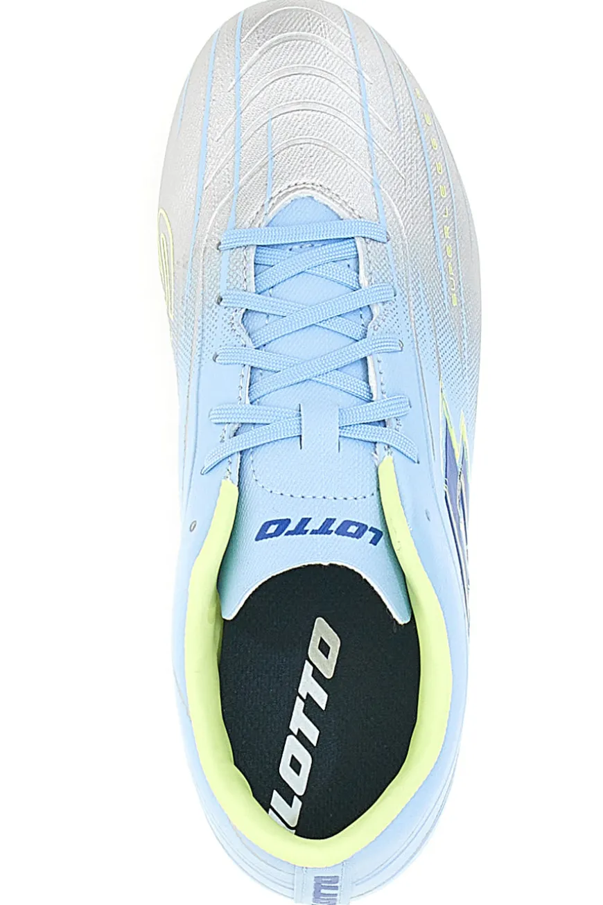 Scarpe da Calcio Azzurre e Argento Lotto Solista 700 IX Fg Jr