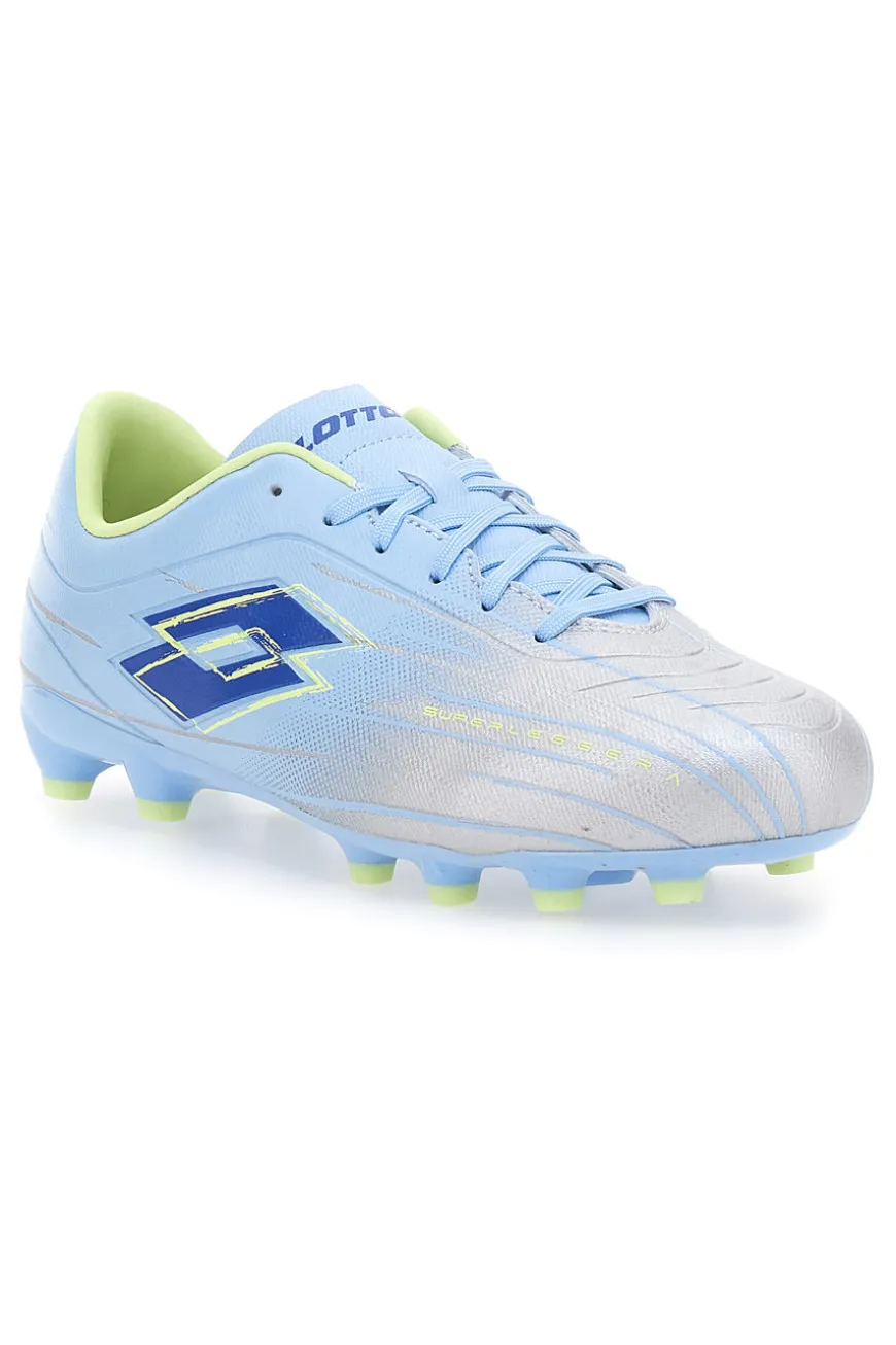 Scarpe da Calcio Azzurre e Argento Lotto Solista 700 IX Fg Jr