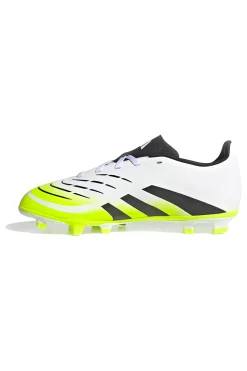 Scarpe da calcio bianche con dettagli giallo fluo Adidas Predator Club FG/MG J
