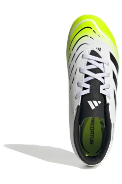 Scarpe da calcio bianche con dettagli giallo fluo Adidas Predator Club FG/MG J