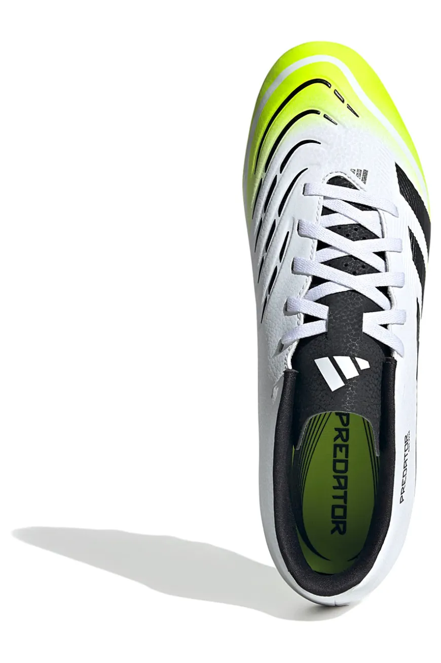 Scarpe da calcio bianche con dettagli giallo fluo Adidas Predator Club FG/MG