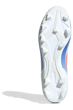 Scarpe da calcio bianche e blu con tacchetti per terreni erbosi Adidas F50 Club FXG