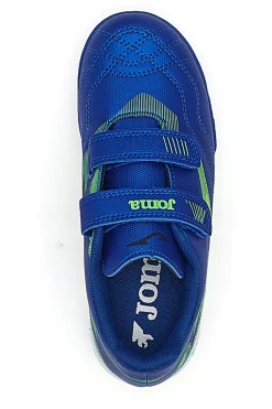 Scarpe da Calcio Blu Con Strappi in Velcro Joma Powerfull Jr 2504 Turf