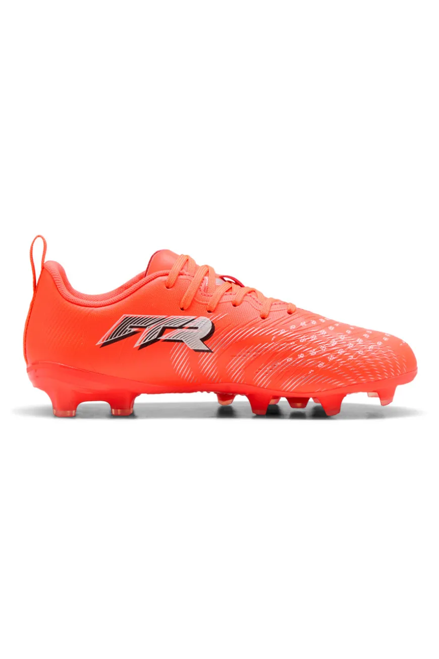 Scarpe da calcio corallo fluo con dettagli tecnici Puma Future 9 Play Jr