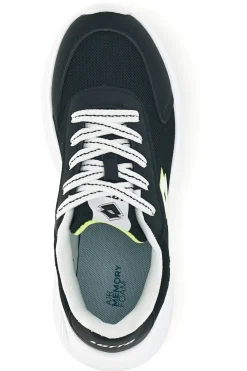 Scarpe da fitness nere con inserti gialli e Air Memory Foam Lotto Run 90 Amf Jr