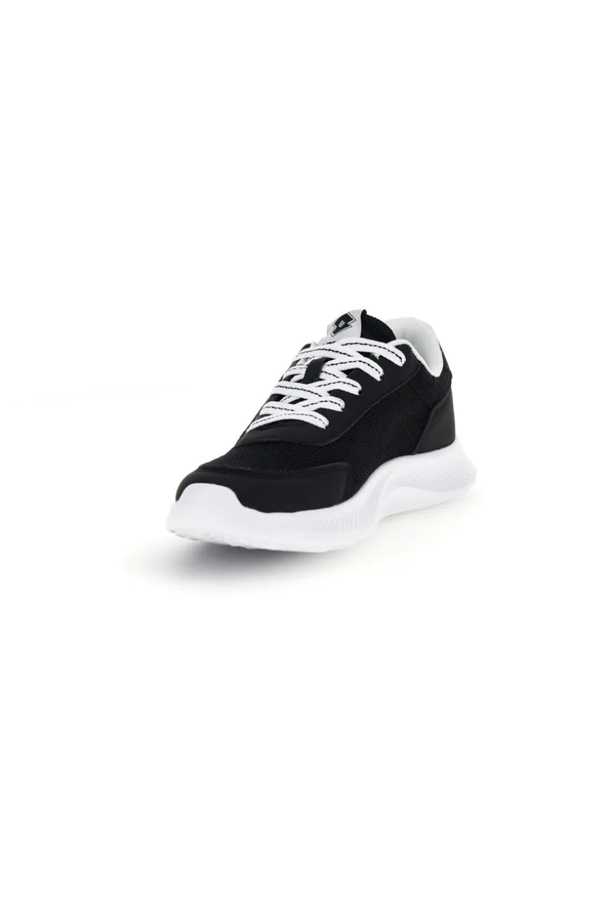 Scarpe da fitness nere con inserti gialli e Air Memory Foam Lotto Run 90 Amf Jr
