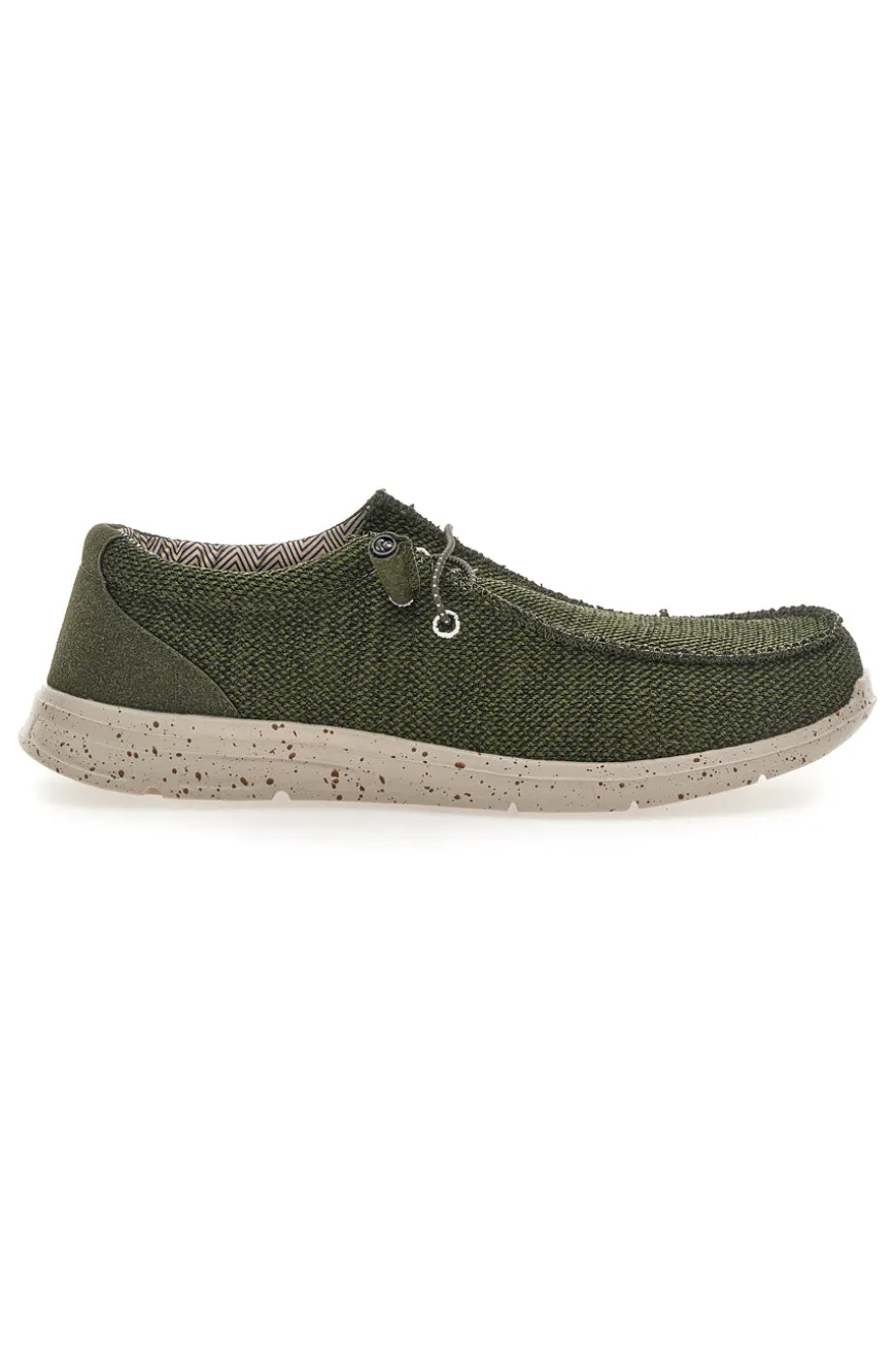 Scarpe da uomo casual verde in tessuto Sevenoaks PK1118I