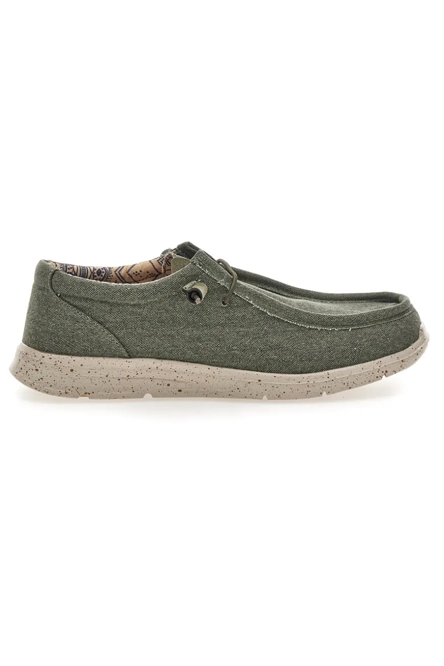 Scarpe da uomo casual verde in tessuto Sevenoaks PK1147O