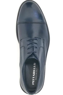 Scarpe eleganti blu in pelle con cuciture decorative Pittarello 7705