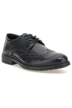 Scarpe eleganti nere stringate con lavorazione brogue Longford 9008