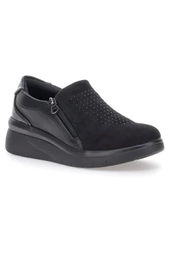 Scarpe nere con brillantini e cerniera laterale PRIMA RIGA H2301017