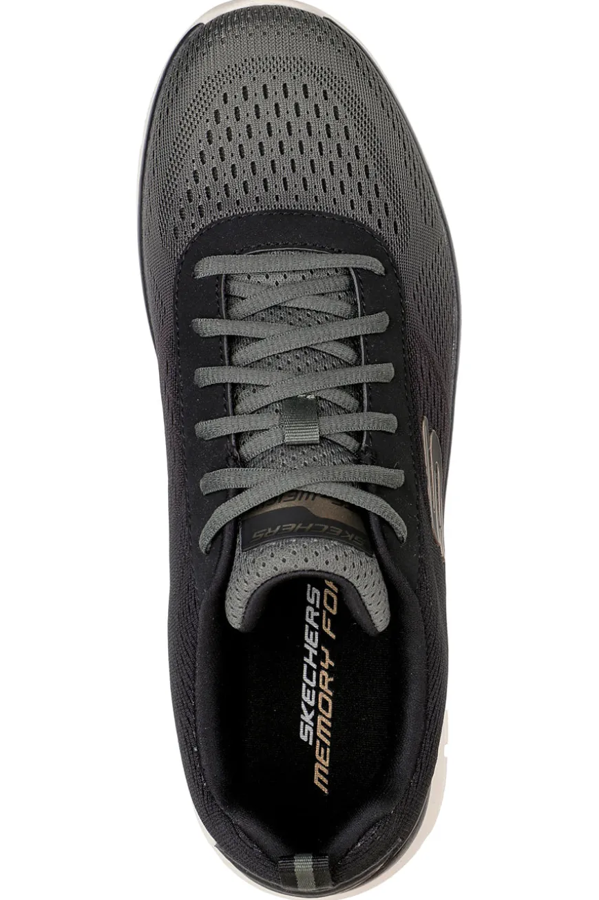 Scarpe nere e verde oliva stile training Skechers Track Ripkent