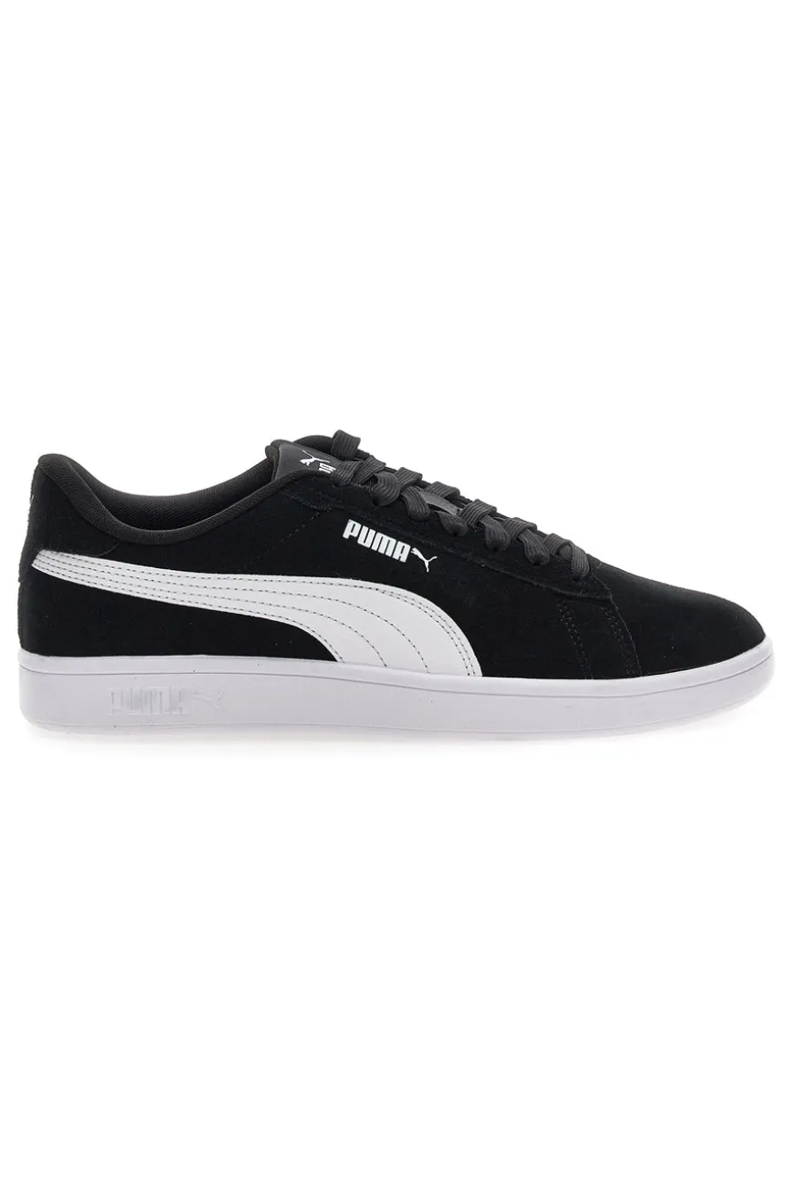 Scarpe nere in pelle con logo laterale Puma Smash 3