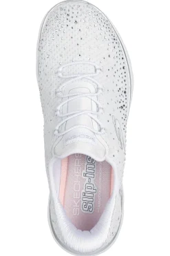 Scarpe slip ins bianco con strass in mesh Skechers Summits brilliant shine