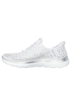 Scarpe slip ins bianco con strass in mesh Skechers Summits brilliant shine