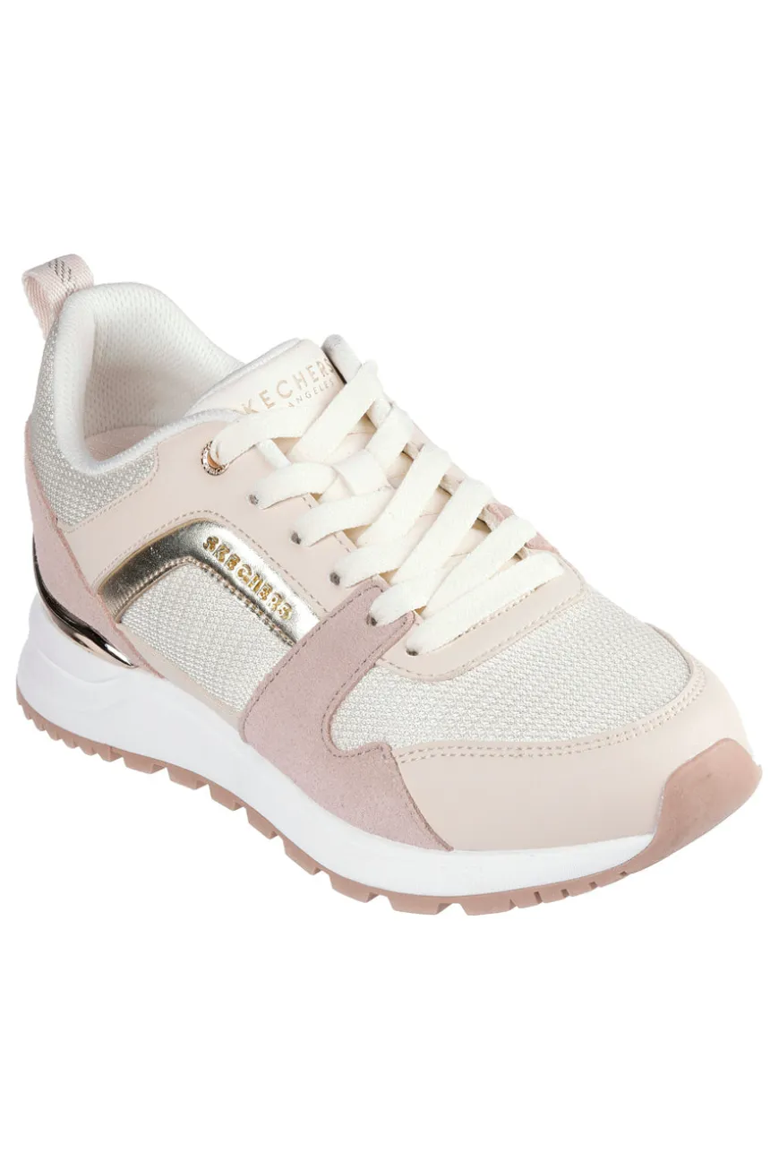 Scarpe sportive naturale e oro con memory foam Skechers Runway Posh Gal