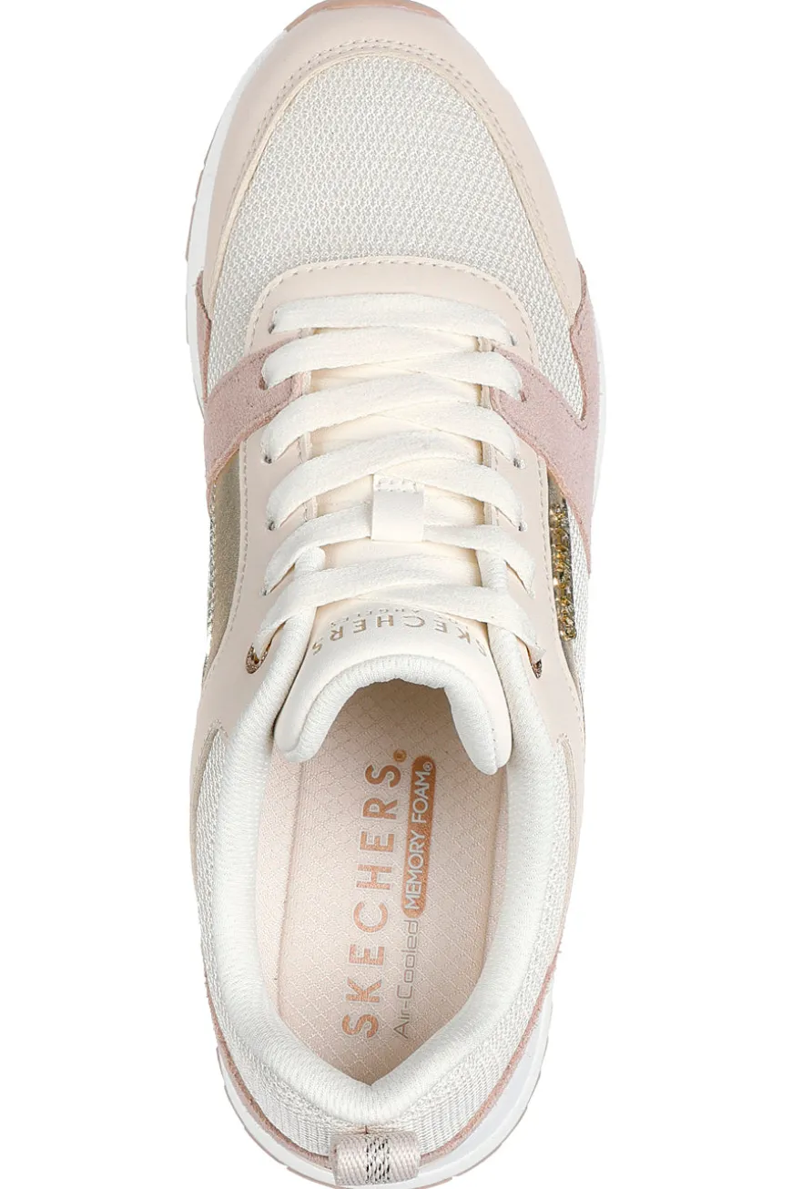 Scarpe sportive naturale e oro con memory foam Skechers Runway Posh Gal