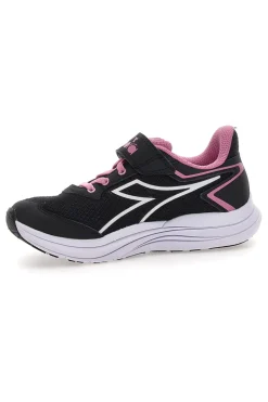 Scarpe sportive nere con dettagli rosa e strappo Diadora Snipe 3 JR