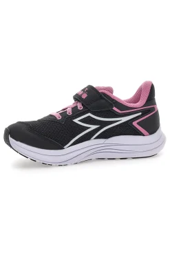 Scarpe sportive nere con dettagli rosa e chiusura a strappo Diadora SNIPE 3 JR