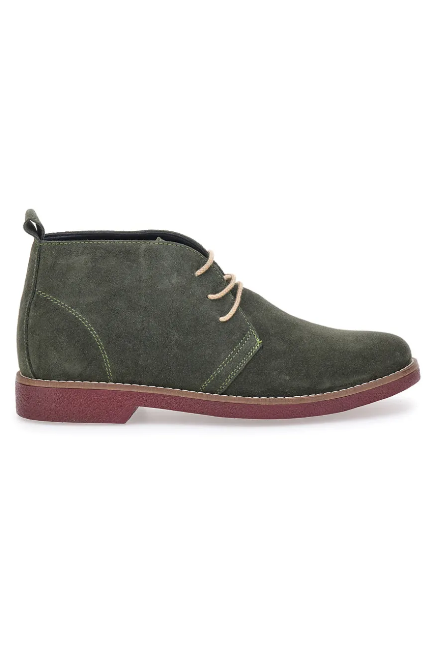 Scarpe Stringate Alte Verdi In Pelle Scamosciata Pittarello Class 322