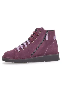 Scarpe Stringate Alte Viola In Pelle Scamosciata Pittarello Tierra 1280