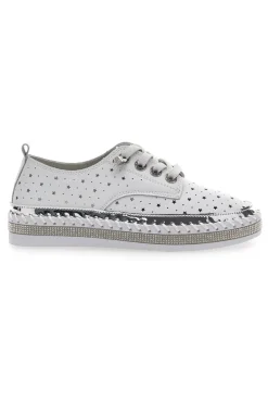 Scarpe Stringate Bianche con Strass Cafè Cost 23011
