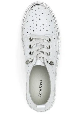 Scarpe Stringate Bianche con Strass Cafè Cost 23011