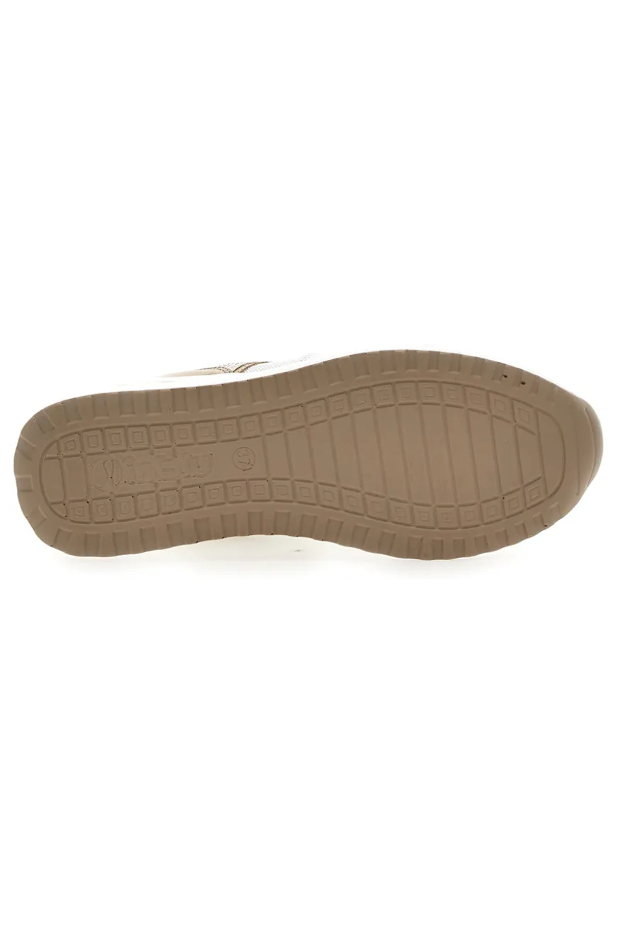 Scarpe Stringate Bianche e Oro con Platform INBLU 422 IN