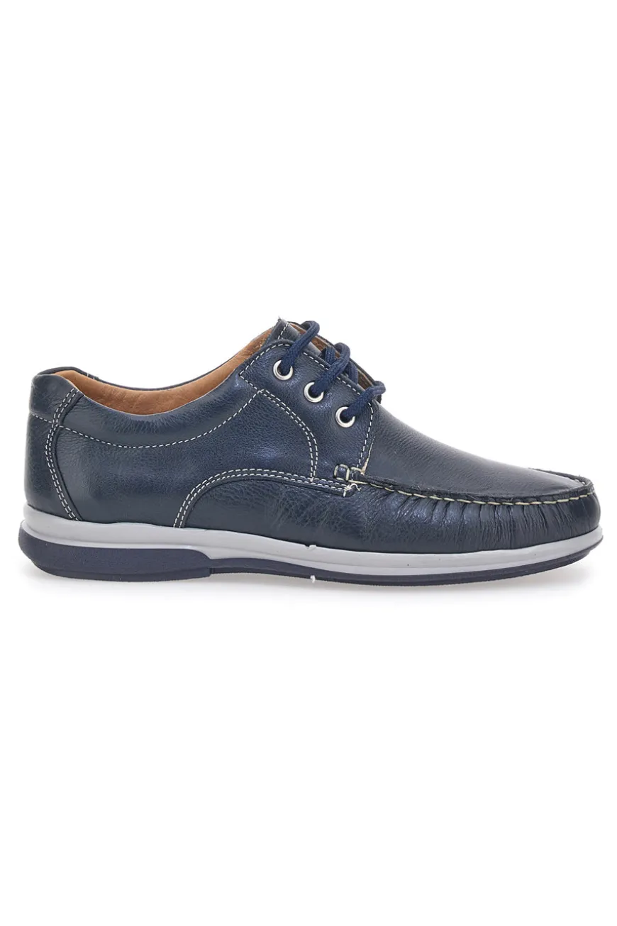 Scarpe Stringate Blu in Pelle Made in Italy Max Dillan 01
