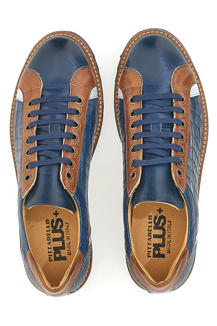 Scarpe Stringate Blu In Vera Pelle Made in Italy Pittarello Plus PT325