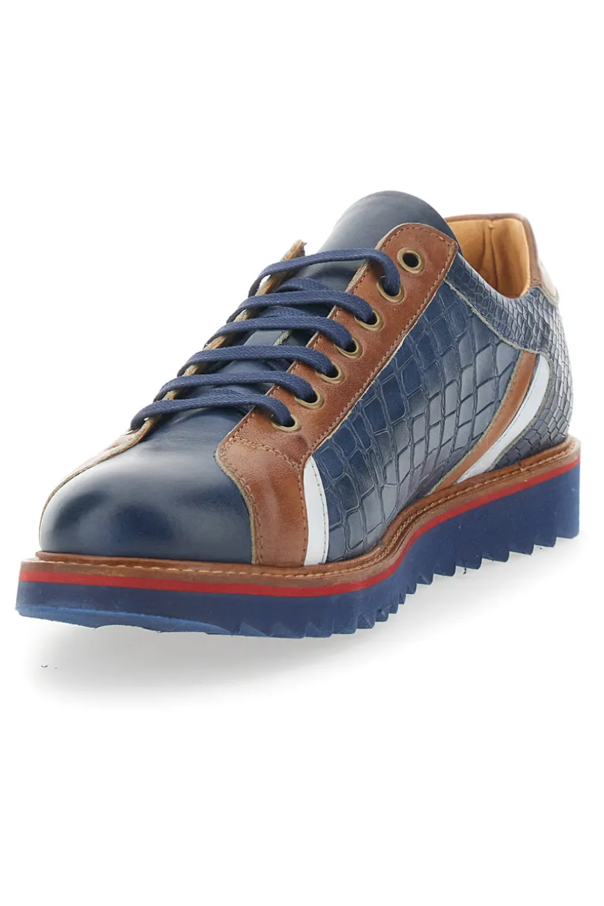 Scarpe Stringate Blu In Vera Pelle Made in Italy Pittarello Plus PT325
