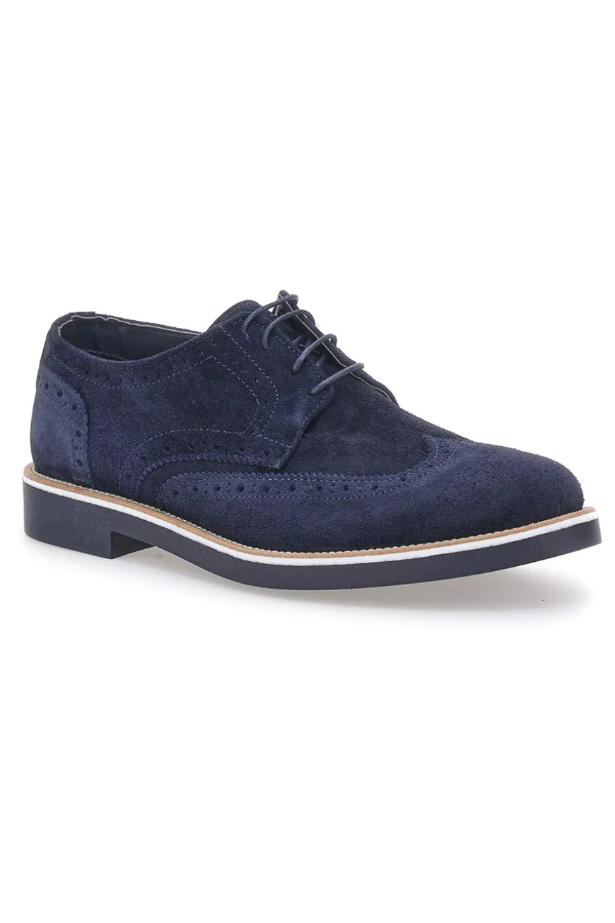 Scarpe Stringate Blu In vera Pelle Scamosciata Pittarello 1112