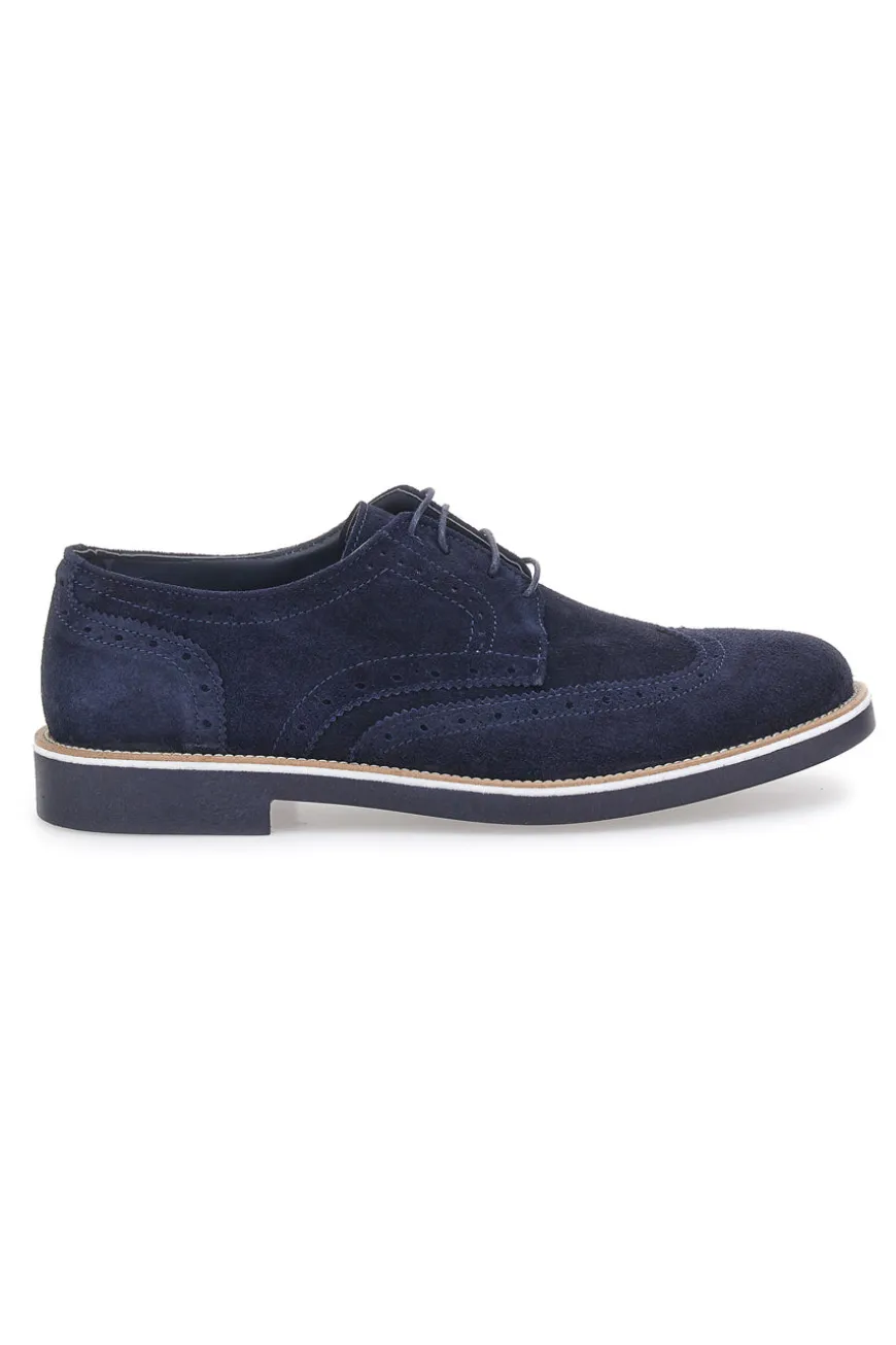 Scarpe Stringate Blu In vera Pelle Scamosciata Pittarello 1112