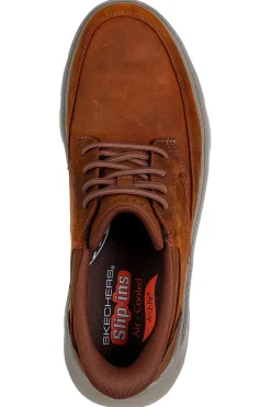 Scarpe stringate cuoio in materiale tecnico con soletta Arch Fit Skechers Garza Rowan