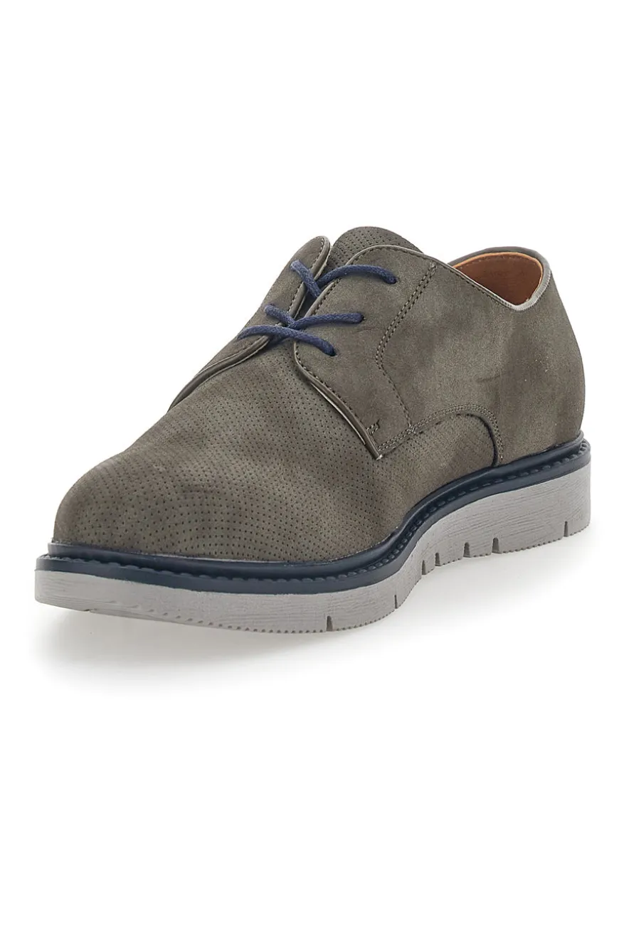 Scarpe Stringate Grigie Con Effetto Suede Johes Land 150093