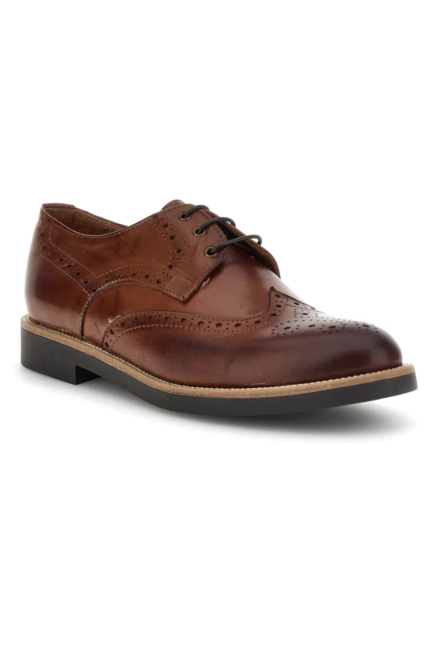 Scarpe stringate marroni in pelle Pittarello 8023