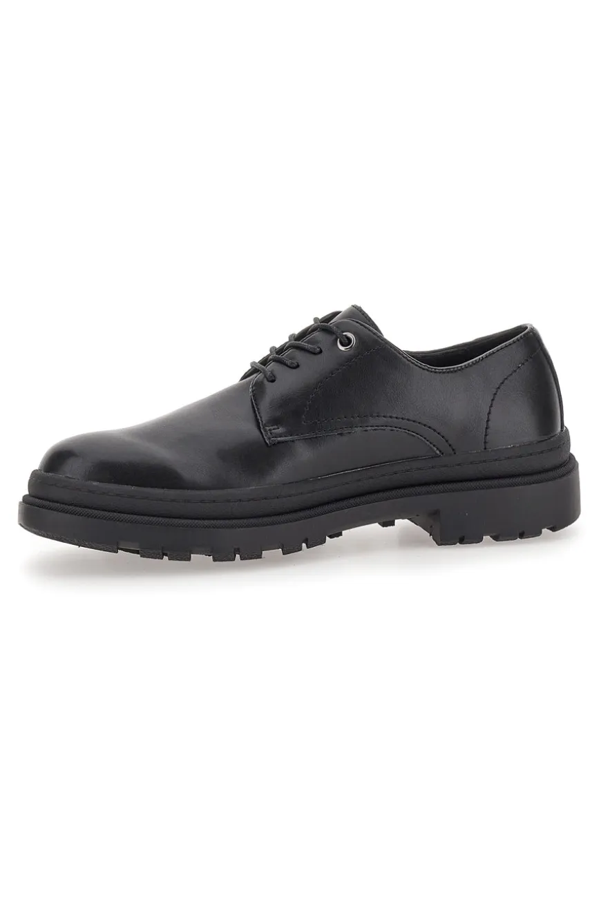 Scarpe Stringate Nere Con Punta Arrotondata Johes Land 2308105