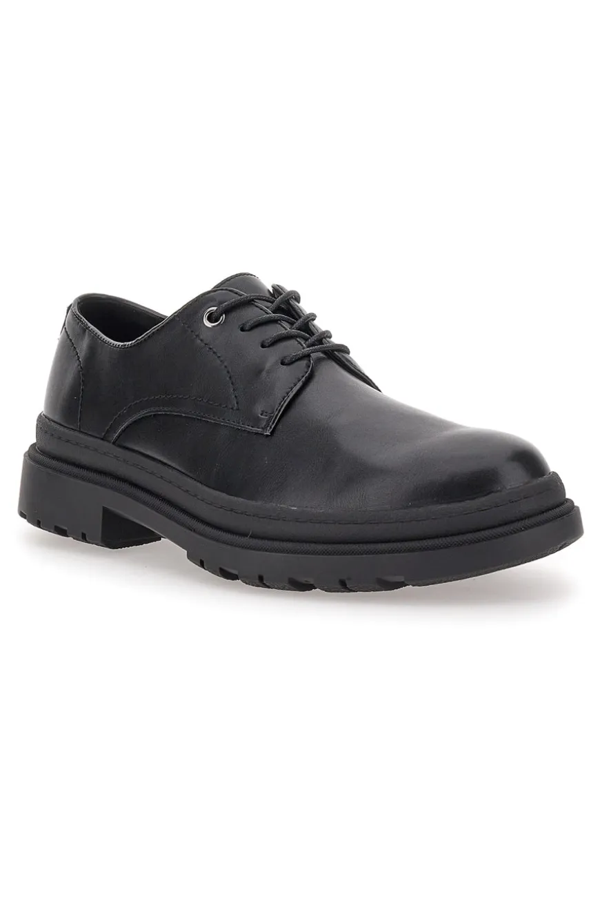 Scarpe Stringate Nere Con Punta Arrotondata Johes Land 2308105