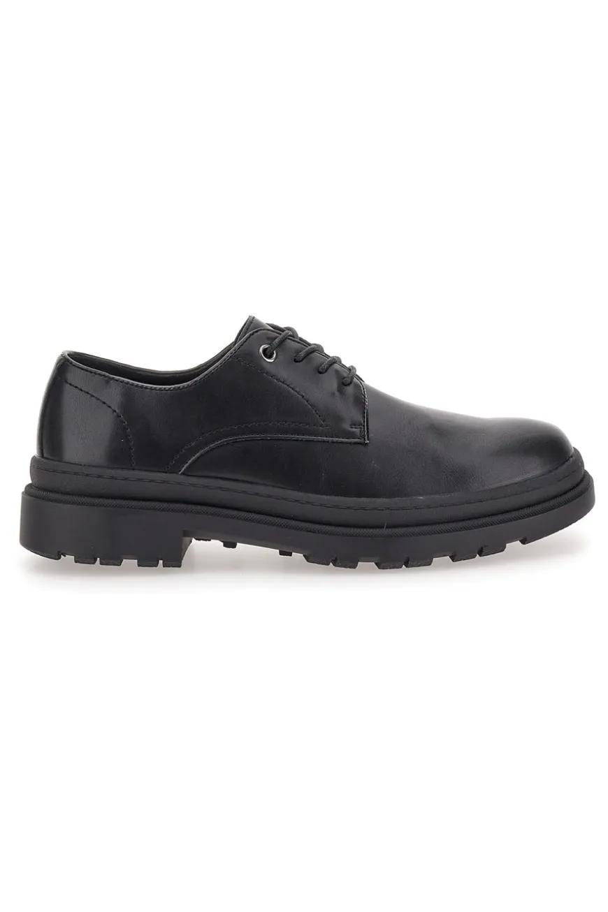 Scarpe Stringate Nere Con Punta Arrotondata Johes Land 2308105