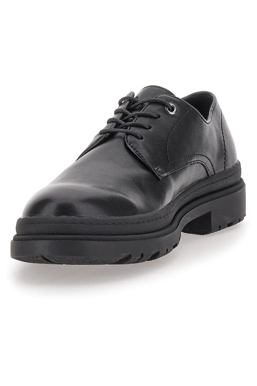 Scarpe Stringate Nere Con Punta Arrotondata Johes Land 2308105