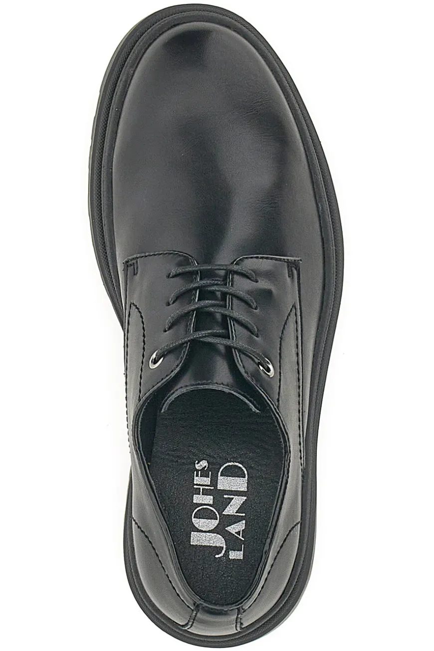 Scarpe Stringate Nere Con Punta Arrotondata Johes Land 2308105