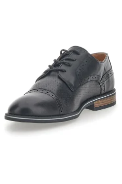 Scarpe Stringate Nere Con Ricamo All'Inglese Johes Land 188352