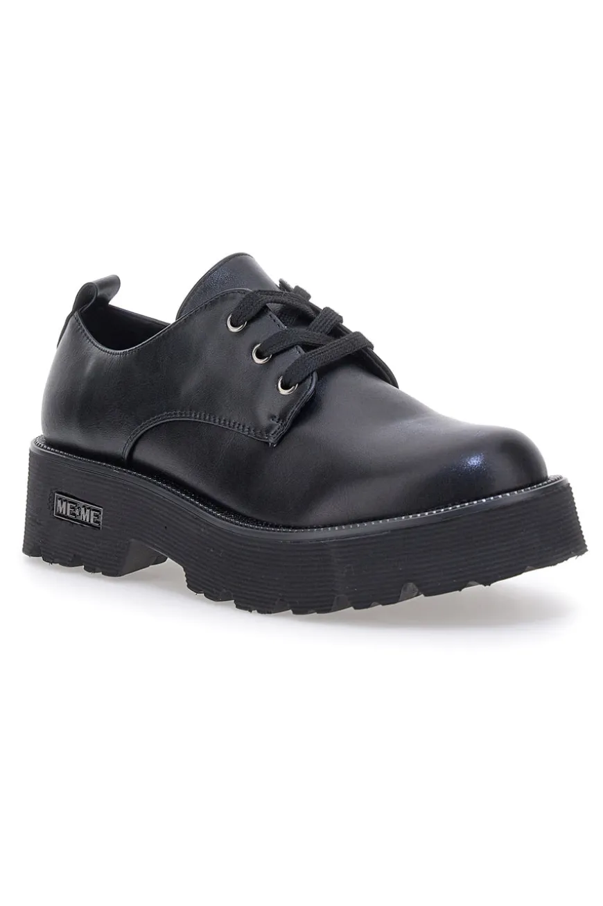 Scarpe stringate nere con suola carrarmato Me & Me 3011