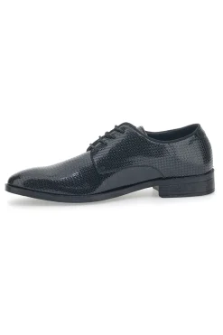 Scarpe Stringate Nere Con Trama Effetto Lucido Johes Land 178284