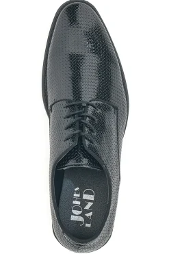 Scarpe Stringate Nere Con Trama Effetto Lucido Johes Land 178284