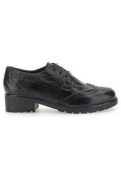 Scarpe Stringate Nere Ecofriendly in Vera Pelle con Lavorazione Prima Riga 707