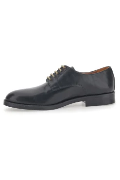 Scarpe Stringate Nere In Vera Pelle Longford 712